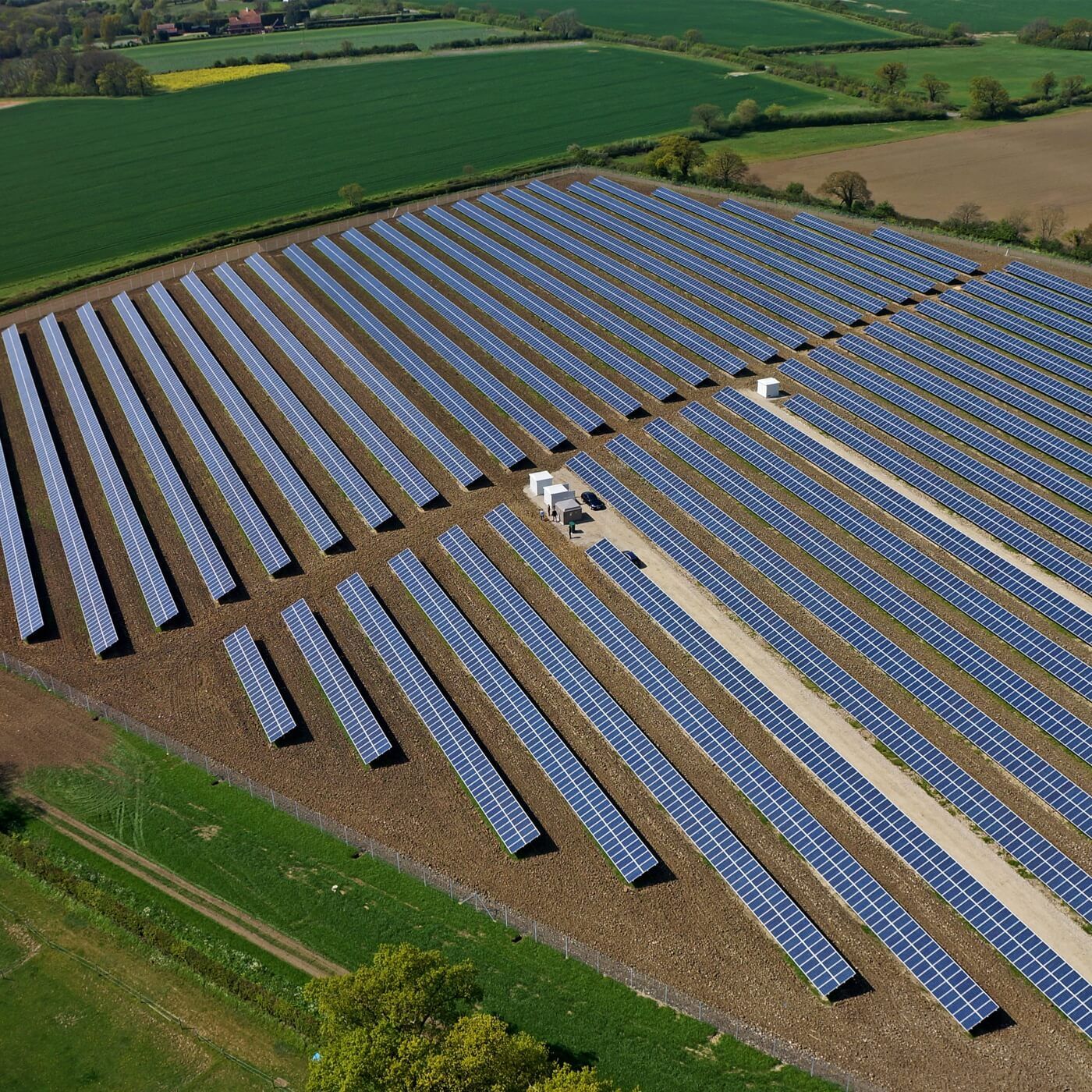 Solar panels on a solar farm